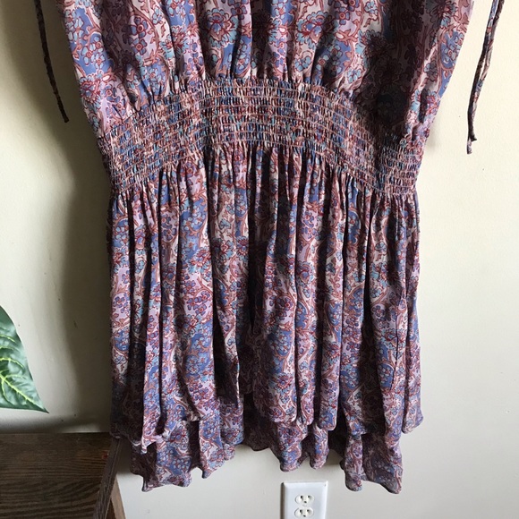 Frye Floral Violet Dusk Tiered Smocked Dress - Picture 6 of 9